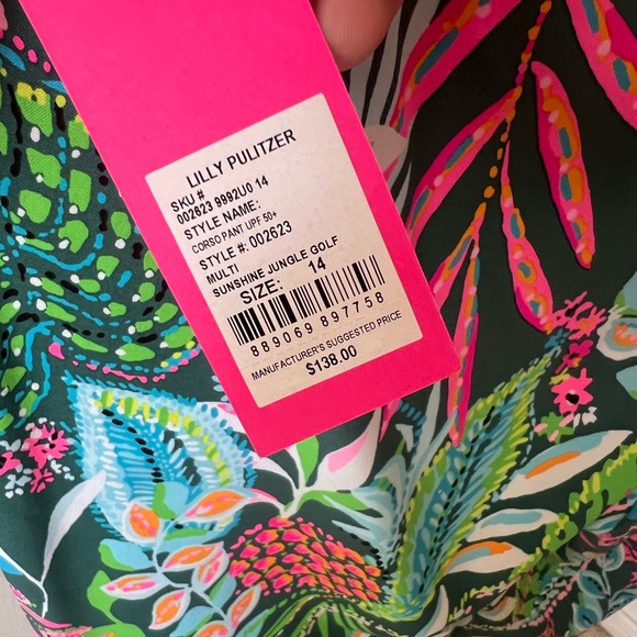 Lilly Pulitzer Luxletic Tropical Print Pant Women 14 NWT - Picture 6 of 9